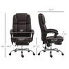 Faux Leather Reclining Swivel Massage Office Chair with Adjustable Height, Footrest, 6-Point Vibration and Heat - 3 of 4