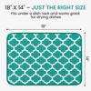 Microfiber Dish Drying Mat - Absorbent Quick Dry Kitchen Counter Mat for Dishes, Utensils & Glassware - Reversible 18" x 16" Teal Green Trellis - 2 of 4