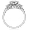 Pompeii3 1 1/4ct Round Diamond Engagement Ring Pave Halo 3-Stone White Gold Lab Created - 3 of 4