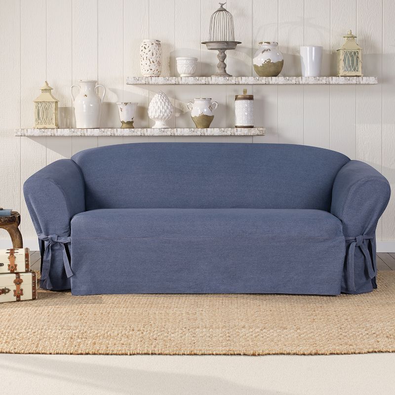 Authentic Denim Sofa Slipcover Indigo - Sure Fit, 3 of 8