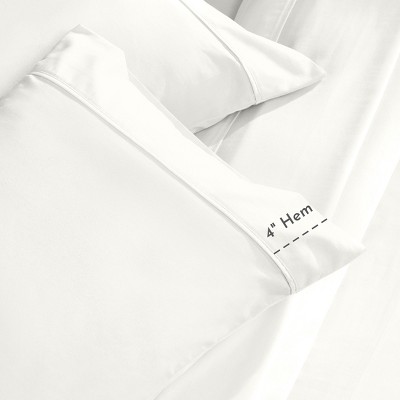 Antique White King Cotton Sateen Deep Pocket Sheet Set