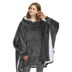Catalonia Oversized Hoodie Sweatshirt Cape, Casual Hoodie Cape, Batwing Coat Pullover Blanket | Fluffy Fleece, Comfortable, Roomy | for Adults - 1 of 4