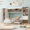 Full/Queen Murphy Bed Wall Bed with Closet, Cabinet Bed Folding Wall Bed with Storage Drawers and Shelves for Guest Room Office - 2 of 4