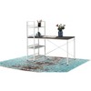 Vynxaria Ergonomic Reversible Wooden Desk in White/Brown Smart Workstation for Home Office Dual-Purpose Use - 4 of 4