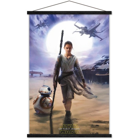 hardware Danser boksen Trends International Star Wars: The Force Awakens - Rey Premium Framed Wall  Poster Prints Black Hanger Bundle 22.375" X 34" : Target