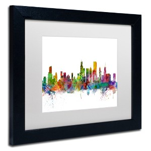 Michael Tompsett 'Chicago IL Skyline' Floating Brushed Aluminum Art - 1 of 4