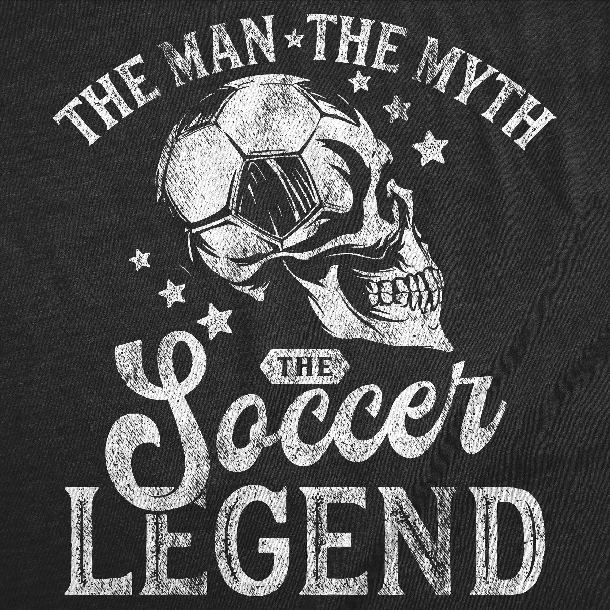 Мужские футболки Crazy Dog T-Shirts, Inc. Mens Funny T Shirts The Man The Myth The Soccer Legend Sarcastic Graphic Novelty Tee For Men - Crazy Dog Men's T Shirt For Soccer Fans Black 4XL — фото 2