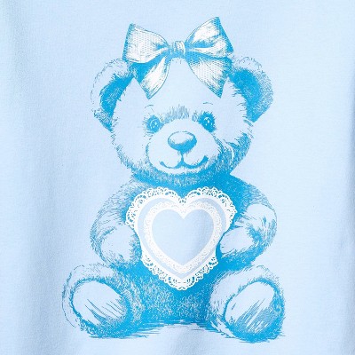 Детские футболки Cat & Jack Girls' Short Sleeve 100% Cotton 'Bear' Oversized Graphic T-Shirt - Cat & Jack™ Blue M — фото 3