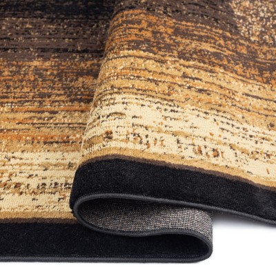 Royalty Vega Black Beige Geometric Area Rug 7'8"x10'4"