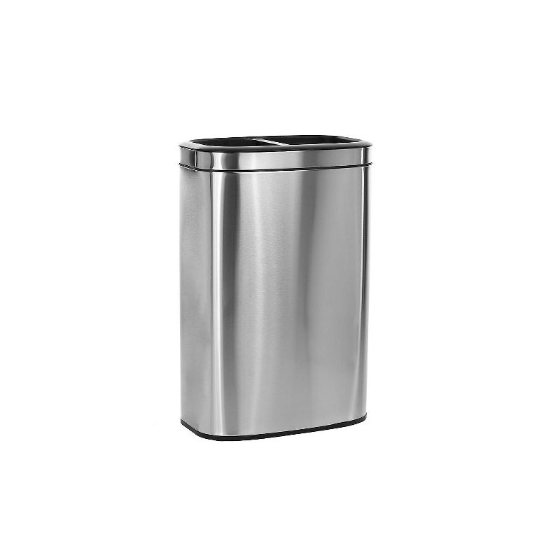 Alpine Industries Stainless Steel Commercial Indoor Trash Can 10.5 Gallon Open Top Dual Compartment, 4 of 10