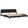 vidaXL King Size Bed Frame with Headboard - Faux Leather Black/White, 76"x79.9" Sleek Bedroom Furniture, Sturdy Legs & Durable Plywood Slats - 2 of 4