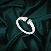Slickblue Petite Rhodium CZ Open Cuff Ring for Women, Clear Round Stone, Silvertone, Contemporary Style, Sizes 5-10 - 3 of 3