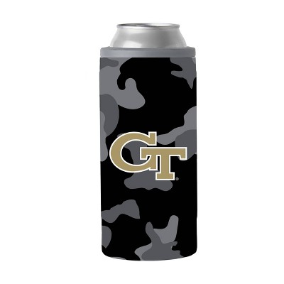 NCAA Georgia Tech Yellow Jackets 12oz Black Camo Slim Can Cooler