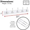 BirdRock Home Tri Hook Coat Rack - 5 Hooks - Wall Mount Hat Rack - White Finish - Satin Nickel Hooks - 3 of 4