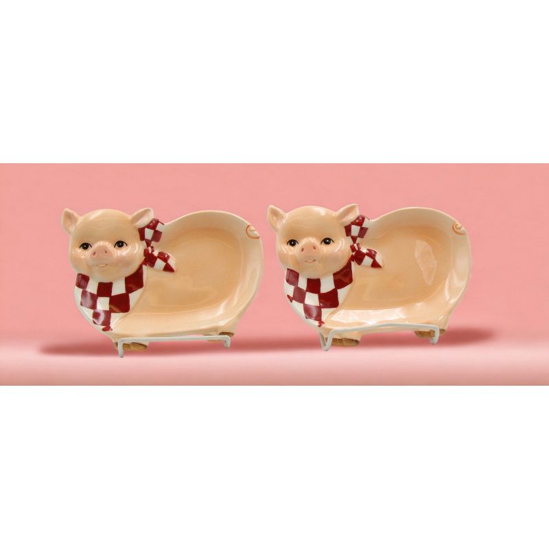 Kevins Gift Shoppe Set of 2 Ceramic Pig Candy Dish, 2 of 4