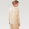 Anna-Kaci Lounge Women's Satin Botanical Print Pajama Set with Long Sleeve Button Top and Contrast Hem Pants - 4 of 4
