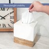 AuldHome Design Tissue Box Cover (Enamel/Mango Wood); Minimalist Scandinavian Decor White Tissue Holder - 4 of 4