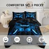Acoinel Blue Game Console Comforter Set with 1 Quilt 2 Pillowcases, for Teens Men Adults - 3 of 4