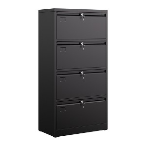 SUXXAN Metal Lateral File Cabinet, 30.24" H Lockable Files Cabinet, Ins Design Office Cabinet with 2 Drawers, Assembly Required,Black - 1 of 4