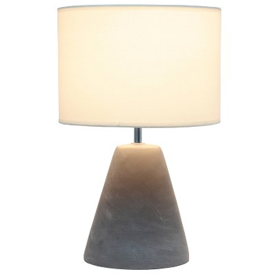 Sophisticated Modern White Fabric Shade Concrete Table Lamp