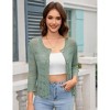 Clearlove Women's 3/4 Sleeve Knit Cardigan Summer Lightweight Button Down Sweater Crochet Bolero Shrugs - 2 of 4