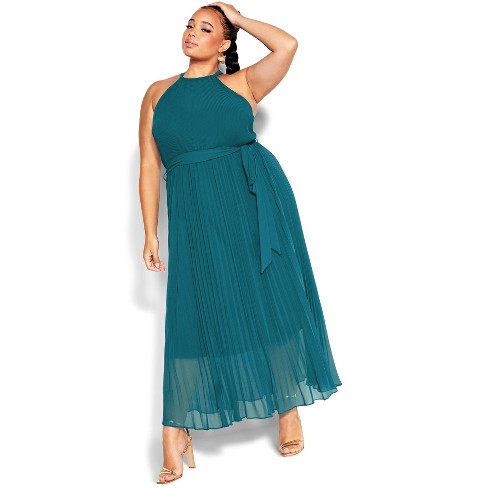 Women's Plus Size Sassy V Dress - Emerald