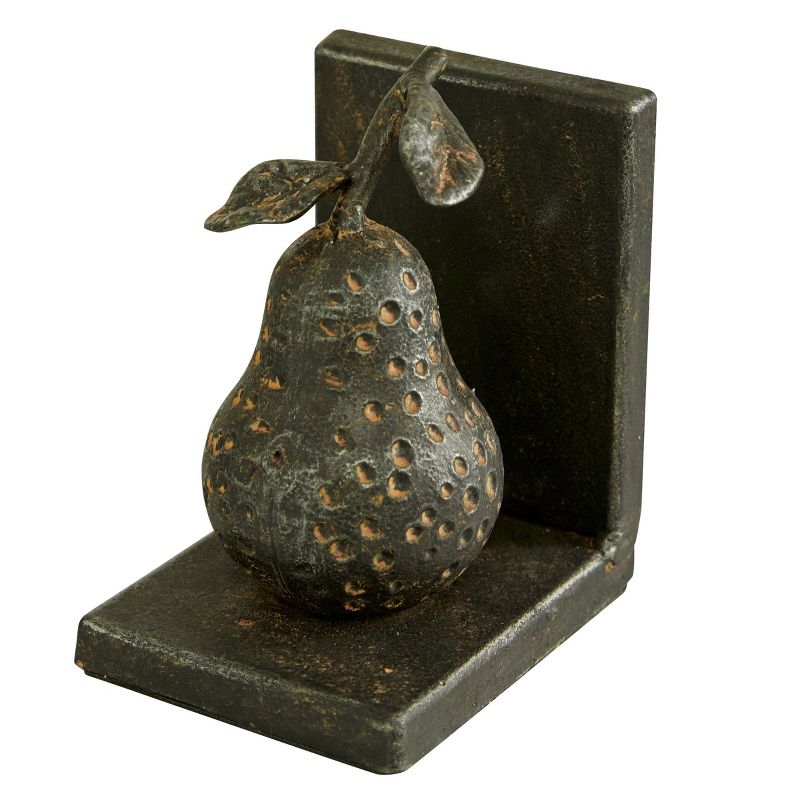 5&#34; x 4.5&#34; Set of 2 Metal Pear and Apple Sculpture Fruit Bookends Gray - Olivia &#38; May, 4 of 6