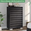 AMERLIFE 5 Pieces Farmhouse Bedroom Sets, Bed Frame, 54" W 6 Drawer Dresser, 47'' H 5 Drawer Dresser, Nightstand Set of 2 - 4 of 4