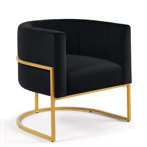 NicBex Velvet Accent Chair,Upholstered Living Room Chairs with Curve Backrest and Metal Legs,Modren Armchair,Accent Chairs for Living Room - 1 of 4