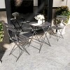 SEVOBAL 3-Piece Set Folding Bistro Table and Chairs Weather Resistant Conversation for Bistro Balcony Porch Yard Garden Indoor, Gray, 38.3"*24"*6.7" - 4 of 4