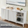 SinCiDo 60" Modern Fluted Dresser w/Sliding Doors & 4 Drawers, Faux Marble Top, Curved Profile Design for Bedroom, Living Room - 4 of 4