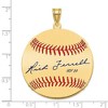 Black Bow Jewelry 14K Gold Plated Rick Ferrell Signature LG Enamel Baseball Pendant - 4 of 4