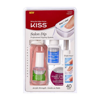 Kiss Salon Dip All In One Fake Nails Manicure Kit 40ct Target - Diy Acrylic Nails At Home Kit