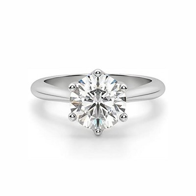 Solitaire Engagement Ring for Women 7mm Cubic Zirconia by Ginger Lyne Collection