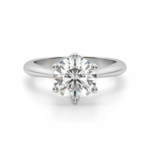 Solitaire Engagement Ring for Women 7mm Cubic Zirconia by Ginger Lyne Collection - 1 of 4
