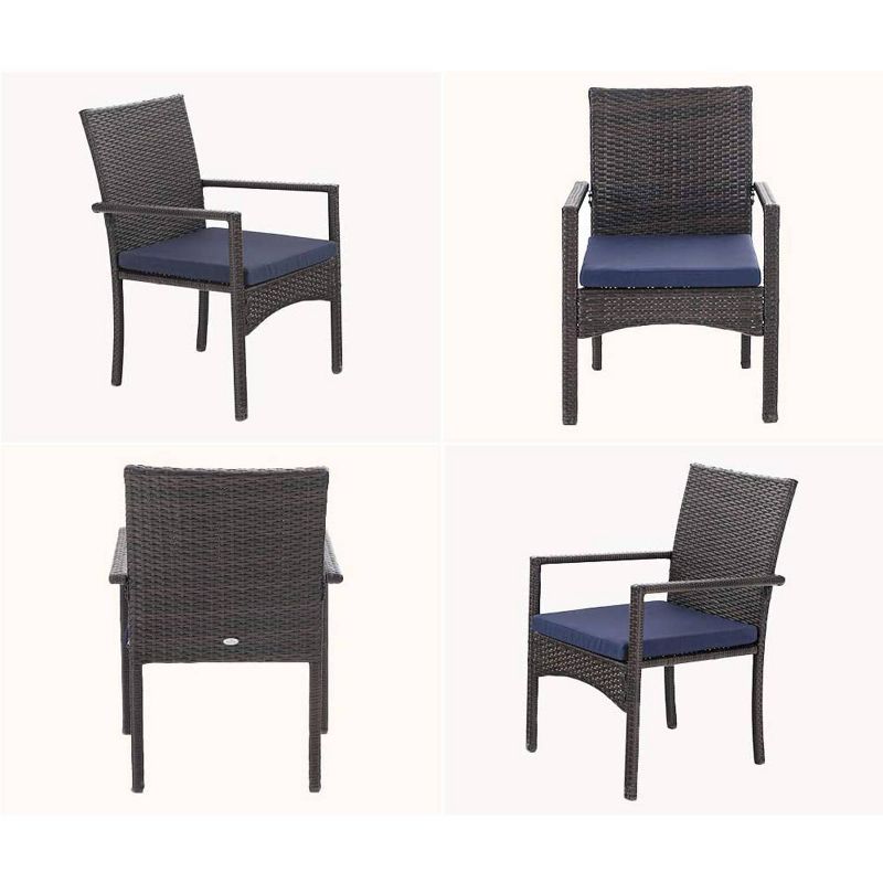 7pc Patio Dining Set with Faux Wood Table &#38; Rattan Chairs - Captiva Designs, 5 of 11
