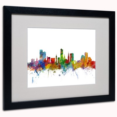 Trademark Fine Art -Michael Tompsett 'Leicester England Skyline II' Matted Framed