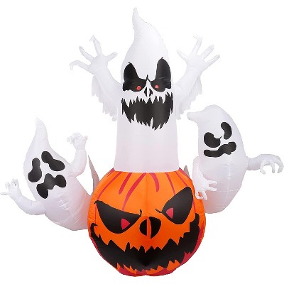 6ft Tall Halloween Inflatable Pumpkin With 3 Ghosts : Target