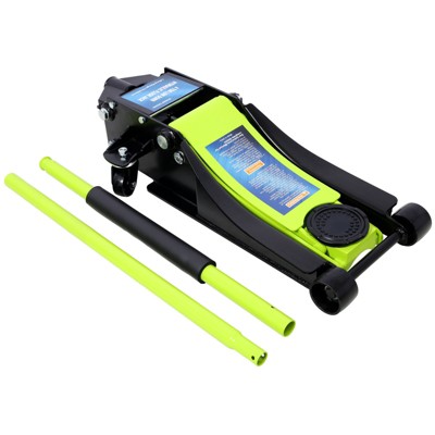 VisioGear Low Profile Hydraulic Trolley Service Jack, Floor Jack, 4 Ton Capacity, Lifting Range 2.5"-20", Green, 28"*13.7"*8.6"