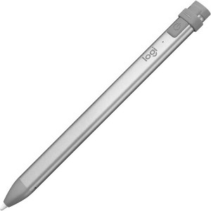 Logitech Crayon Stylus - Capacitive Touchscreen Type Supported - Replaceable Stylus Tip - Aluminum, Silicone Rubber - Gray - Tablet Device Supported - 1 of 4