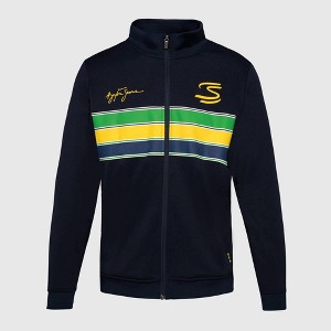 Ayrton Senna F1 Retro Stripe Pullover Jacket - 1 of 3