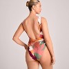 Vitamin A Women's Scoop Neck Full Coverage One Piece Swimsuit - Multi Palm Print - 2 of 3