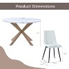 Hybition 47.2" Round Dining Table Set, Modern Kitchen Table for 4-6 Person, Steel Legs(1 Table 4 Chairs) - 4 of 4