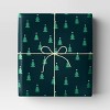 40" 125 sq ft Christmas Roll Wrap Trees on Green - Wondershop™ - 2 of 3