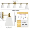 POWLIG 43.54-in 5-Light Gold Bathroom Vanity Light Fixture with Opal Frosted Glass Shade - 4 of 4