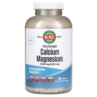 KAL Calcium Magnesium, Extra Strength, 250 Tablets