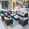 XIZZI Patio Furniture Set 7 Pieces Outdoor Conversation Sets Wicker Sectional Couch Set with Chairs for Garden Backyard Porch - 2 of 4
