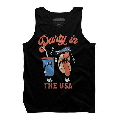 Men's Design By Humans Party In The USA, 4th of July By Tank Top