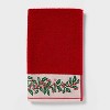 2pk Holly Border Christmas Hand Towels Red - Threshold™ - 3 of 4