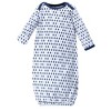 Luvable Friends Baby Boy Cotton Long-Sleeve Gowns 3pk, Boy Clouds, 0-6 Months - image 3 of 4